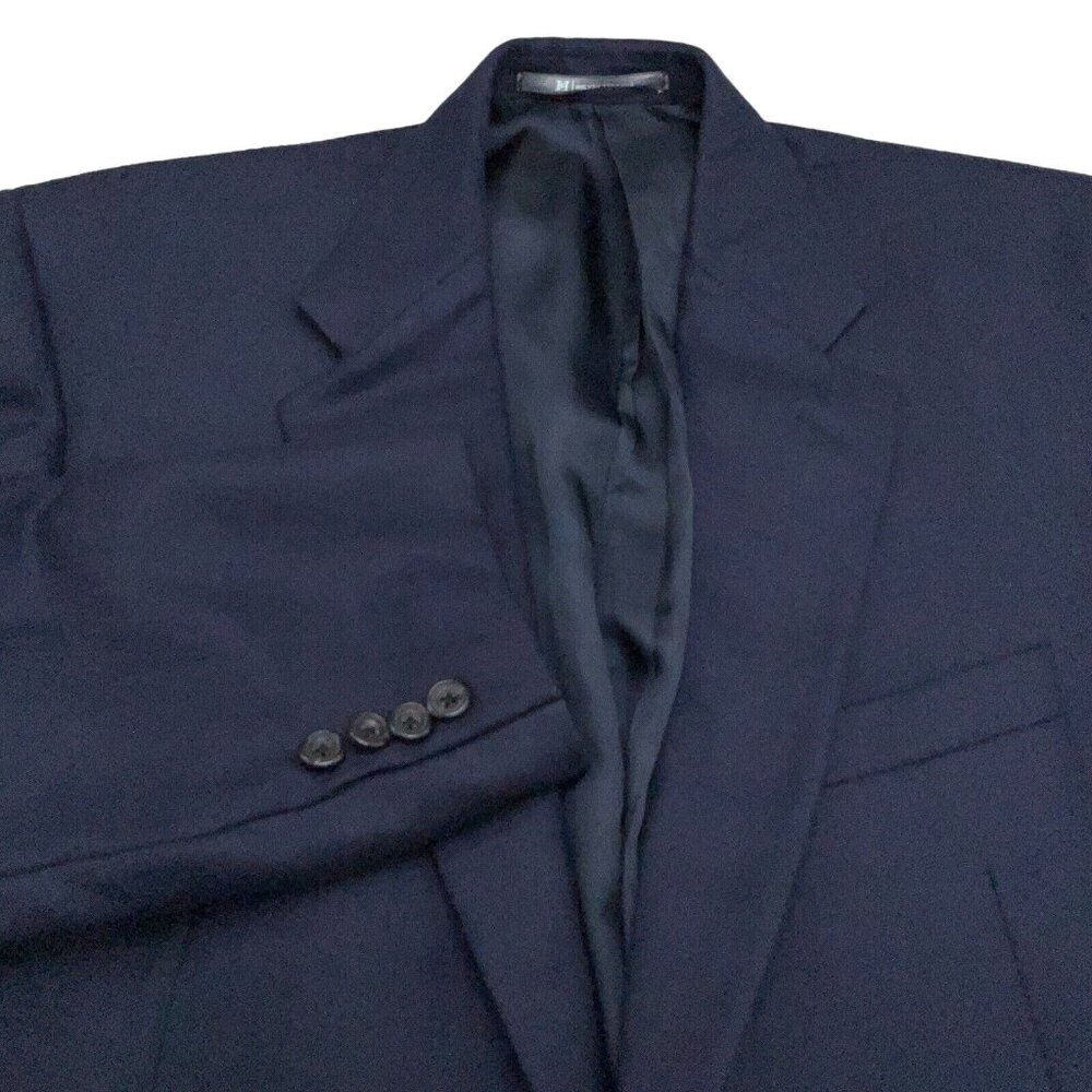 Hickey Freeman Blazer Men 42 Navy Blue Classic Bespoke Wool Jacket USA VTG